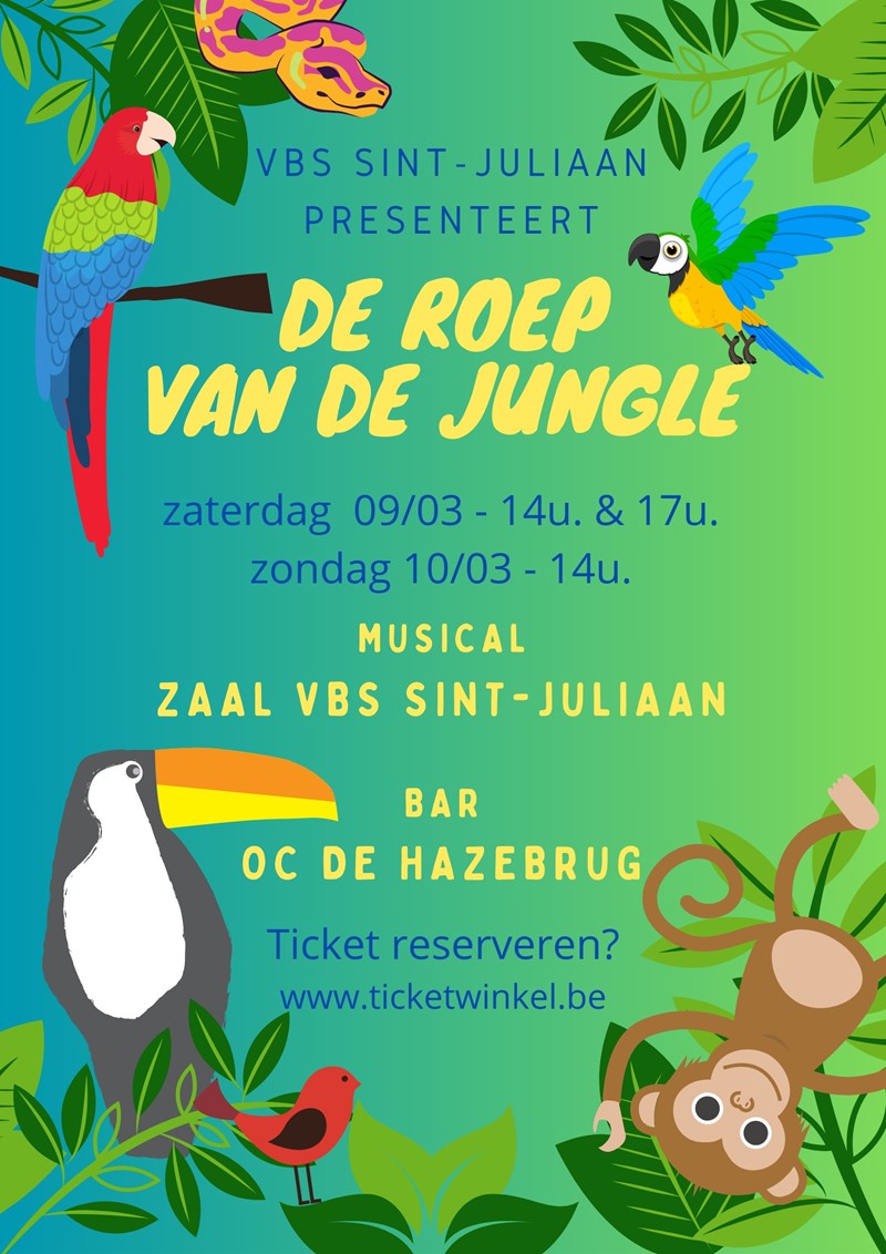 Schoolmusical Vrije Basisschool Sint-Juliaan: 'De roep van de jungle'